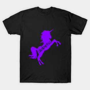 Diabetic-Purple Unicorn T-Shirt